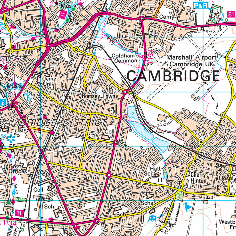 OS154 Cambridge &amp; Newmarket